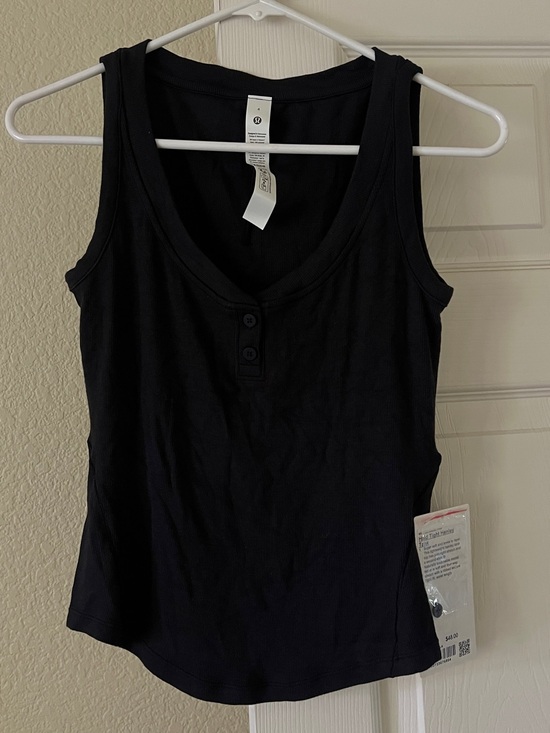 lululemon athletica Tops - Lululemon Hold Tight Black Henley Tank Top